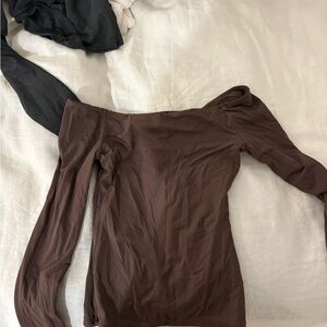 Elegant Brown Off-Shoulder Top